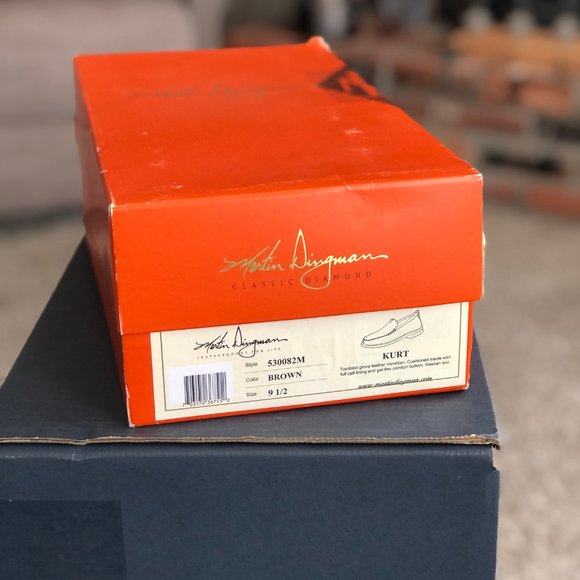 Martin Dingman Classic Diamond KURT Leather Venetian Loafers 530082M 9-1/2 NWT - Picture 9 of 10